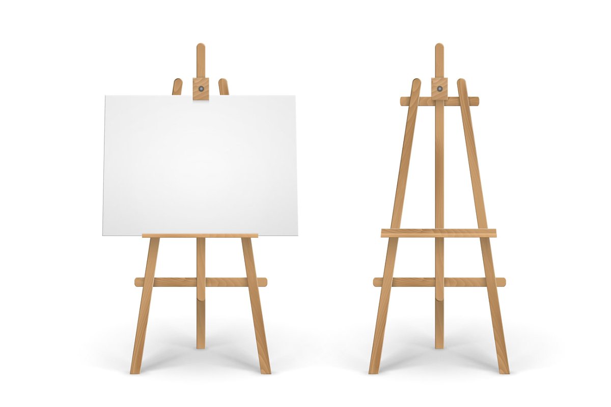 An easel stands with canvas