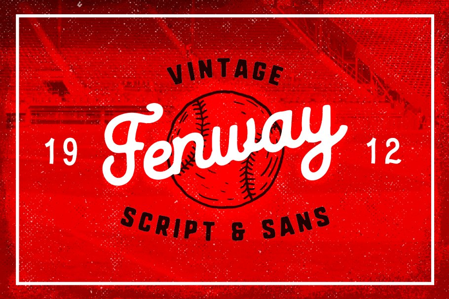 A vintage script and sans font