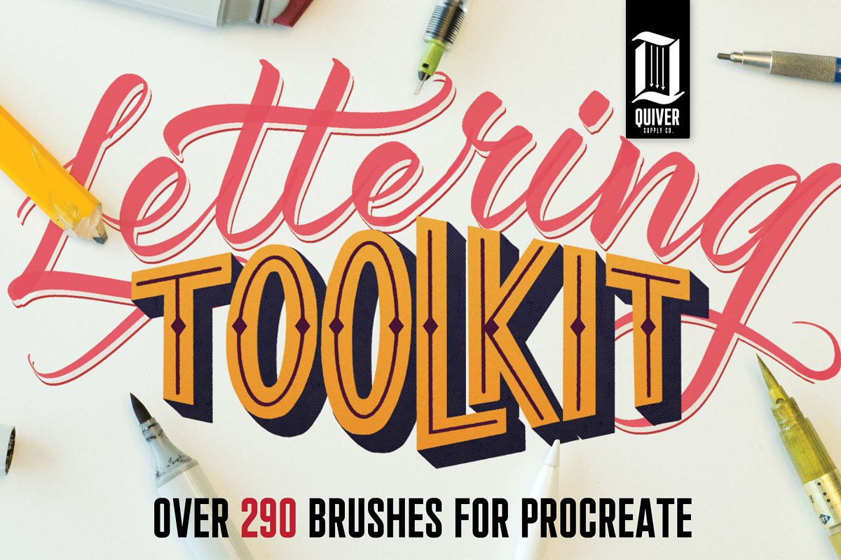 A bunch of procreate lettering brushes