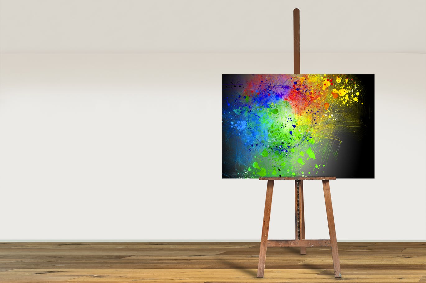 A floor easel canvas mockup template