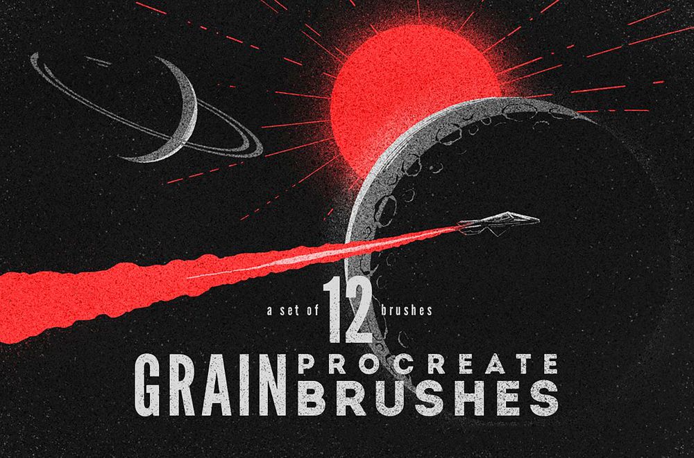A set of free grain brushes for procreate