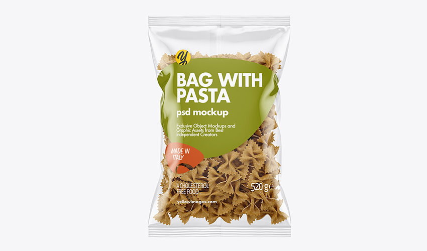 Pasta bag mockup template