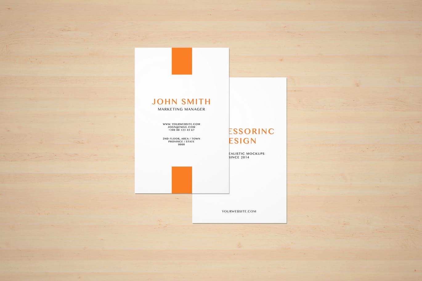 Portrait Business Card Mockup template