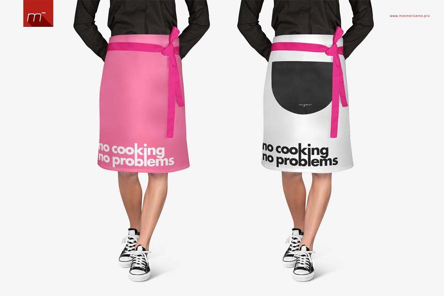 Half waist apron mockup template