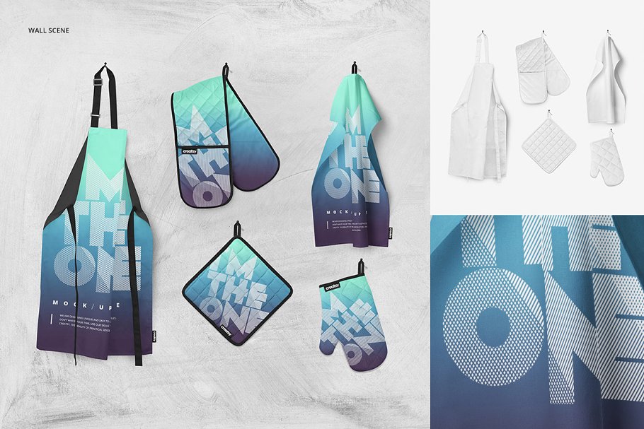 Kitchen textiles mockup templates