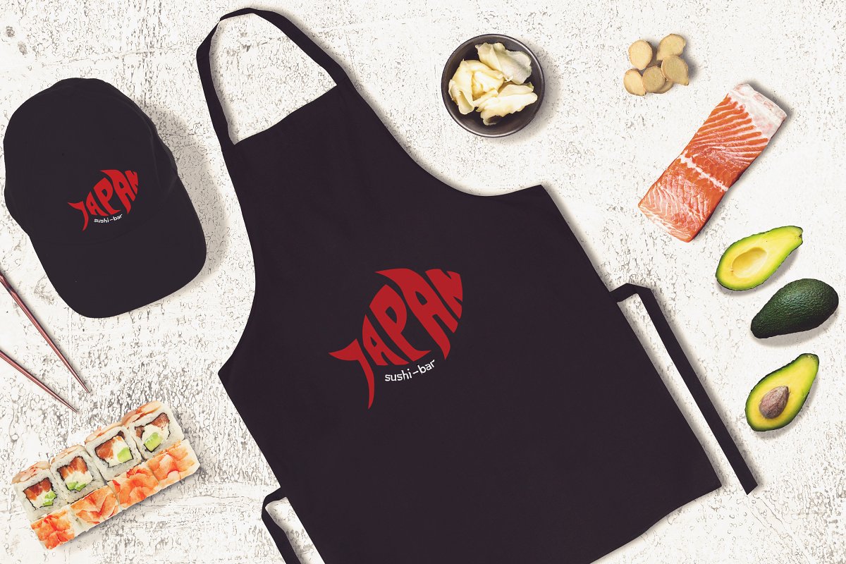 Shushi apron mockup