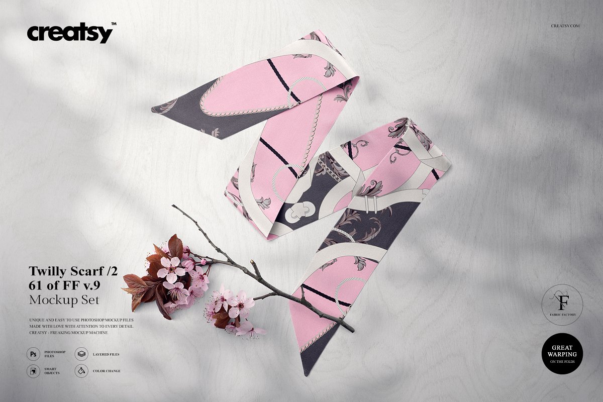 Download Twilly-Silk-Scarf-Mockup | Decolore.Net