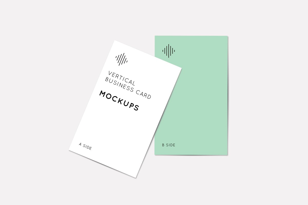 Two vertical business cards