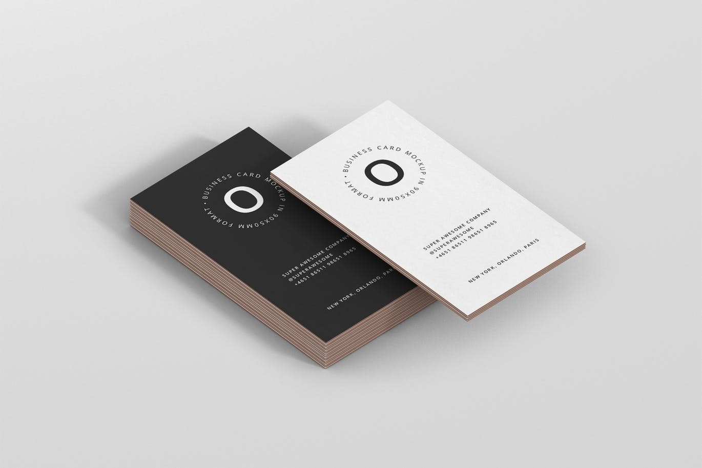 A stack of business card mockup template