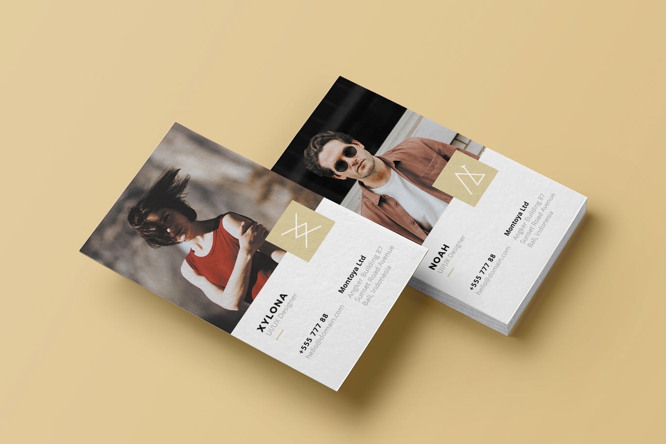 Vertical agency business card mockup