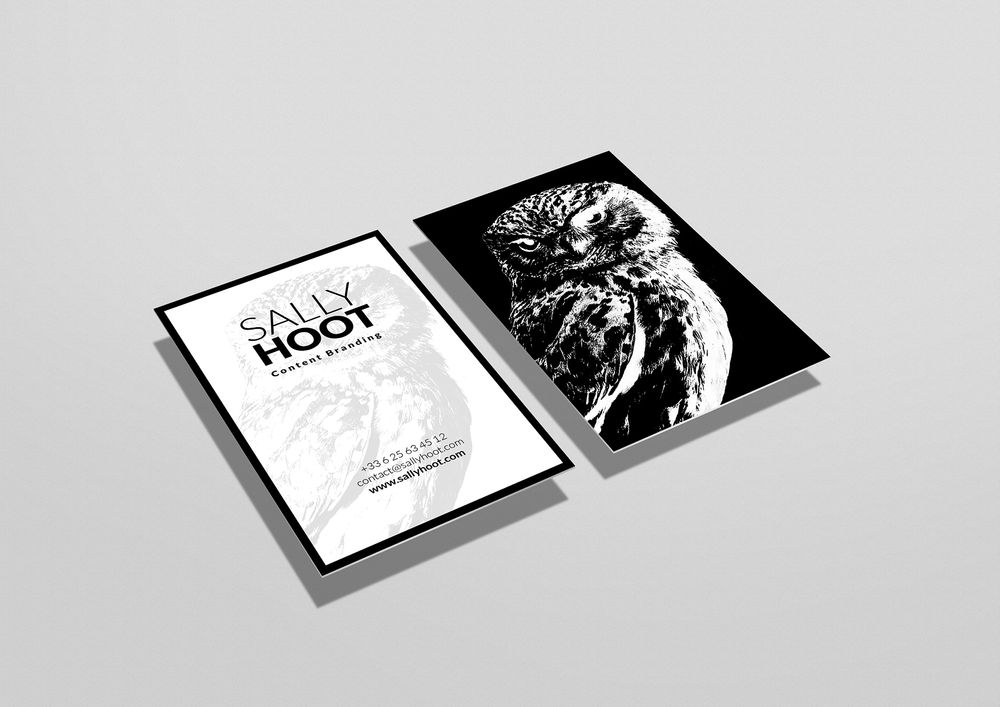 Free black and white business card mockup