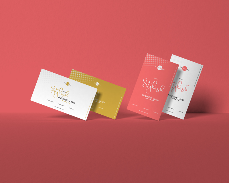 Free stylish vertical business card mockup