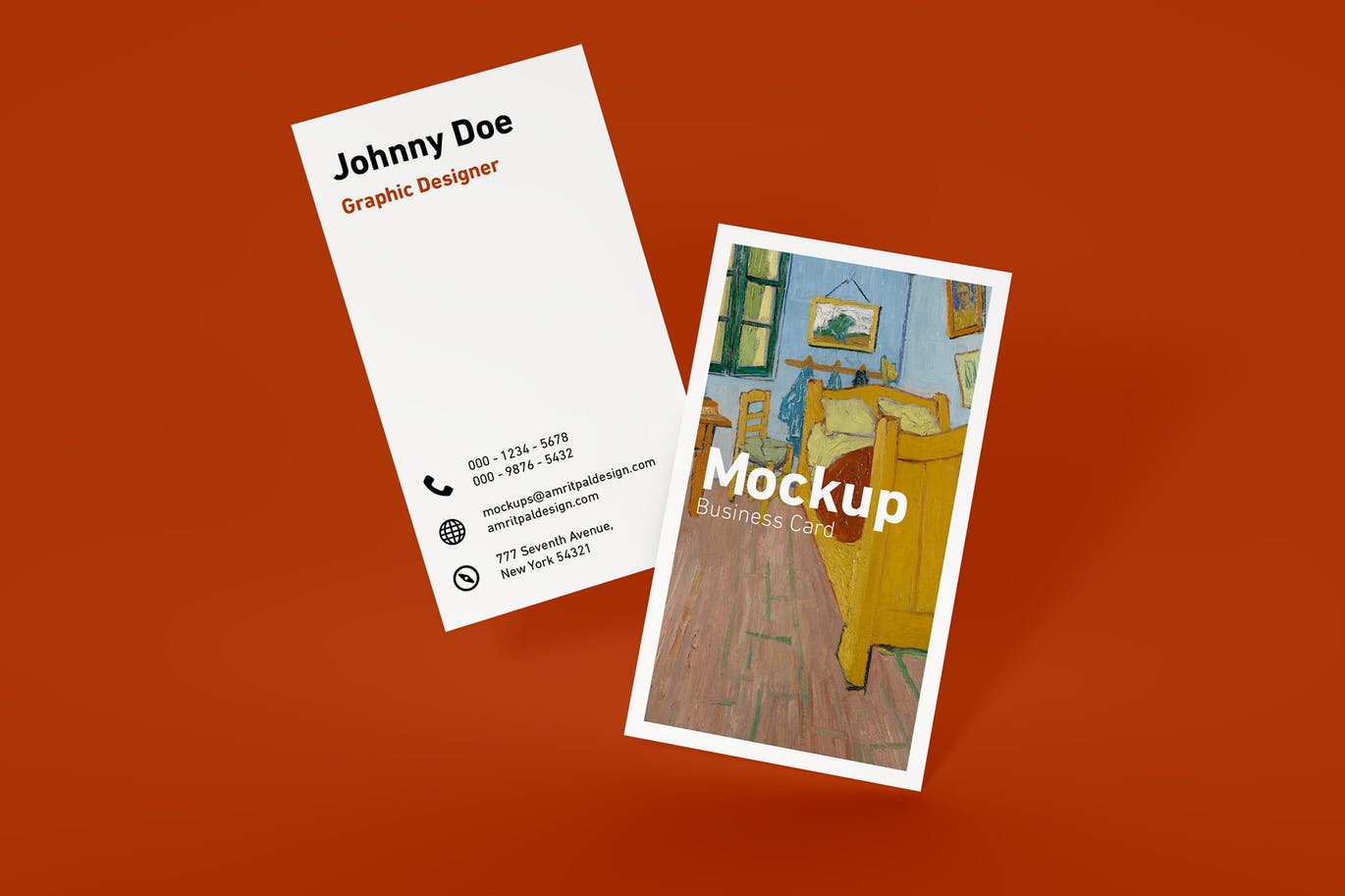 Two artistic vertical business cards