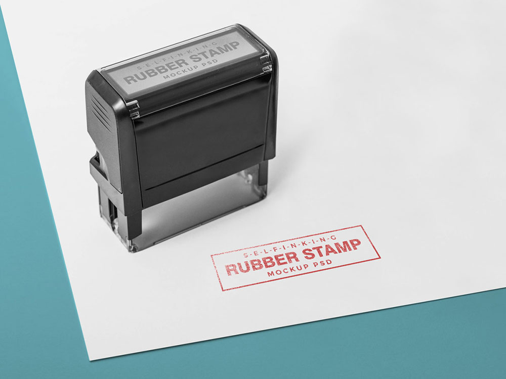 A free rectangular rubber stamp mockup template