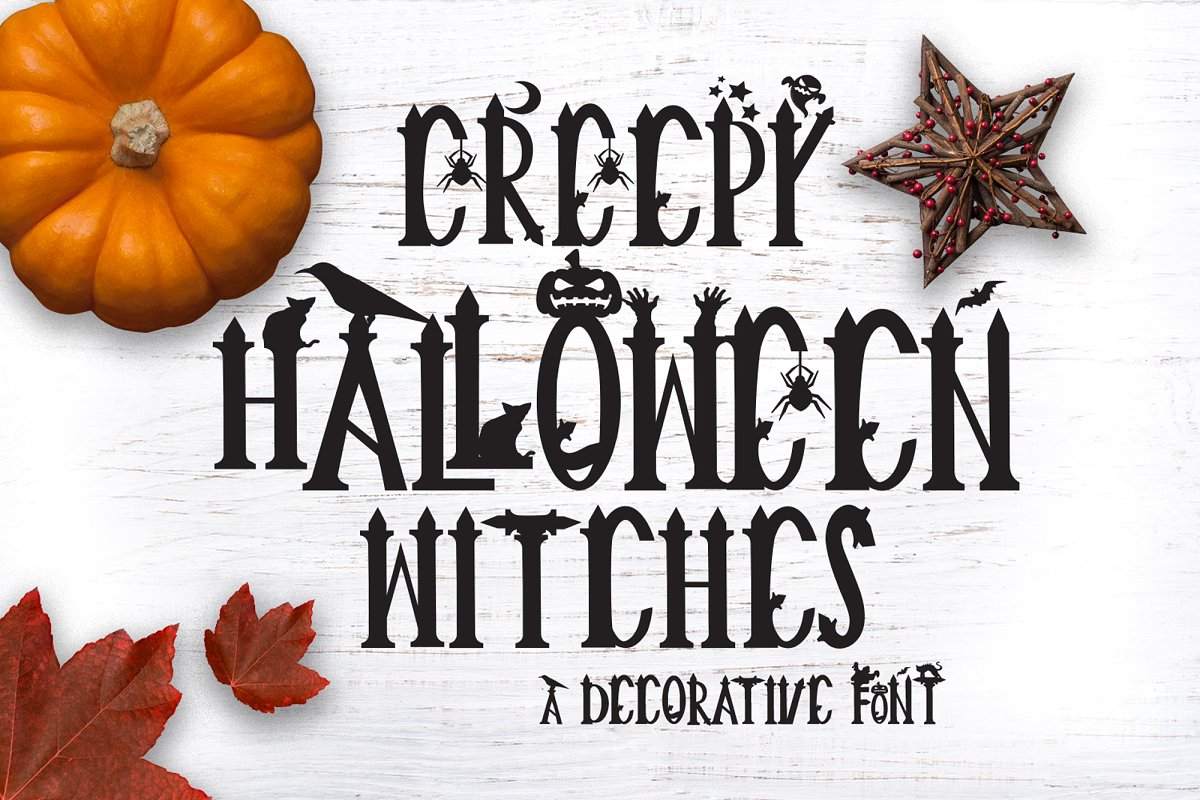 A decorative halloween font
