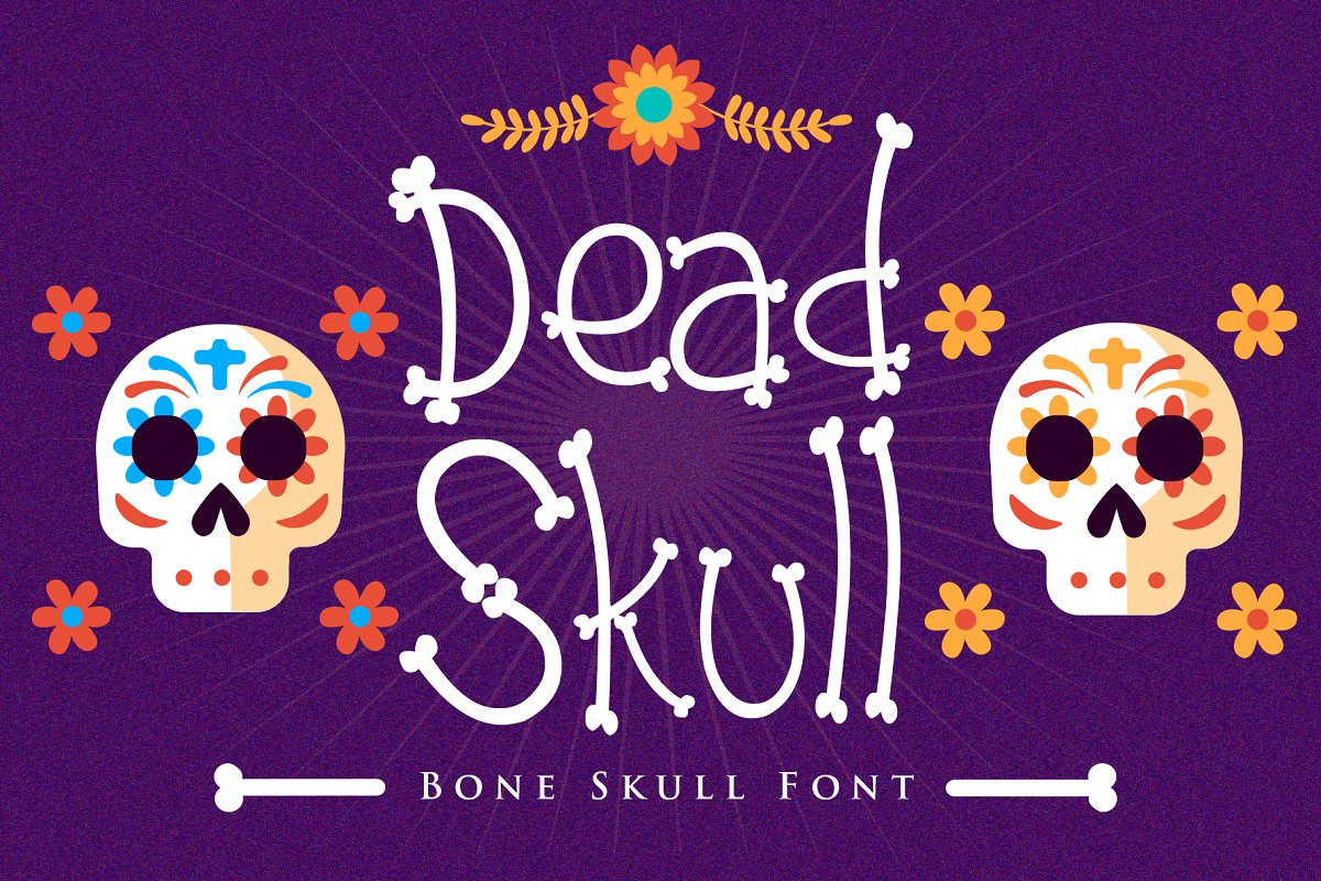 Bone skull font for your halloween