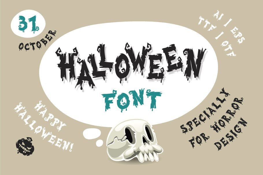 Happy halloween decorative font