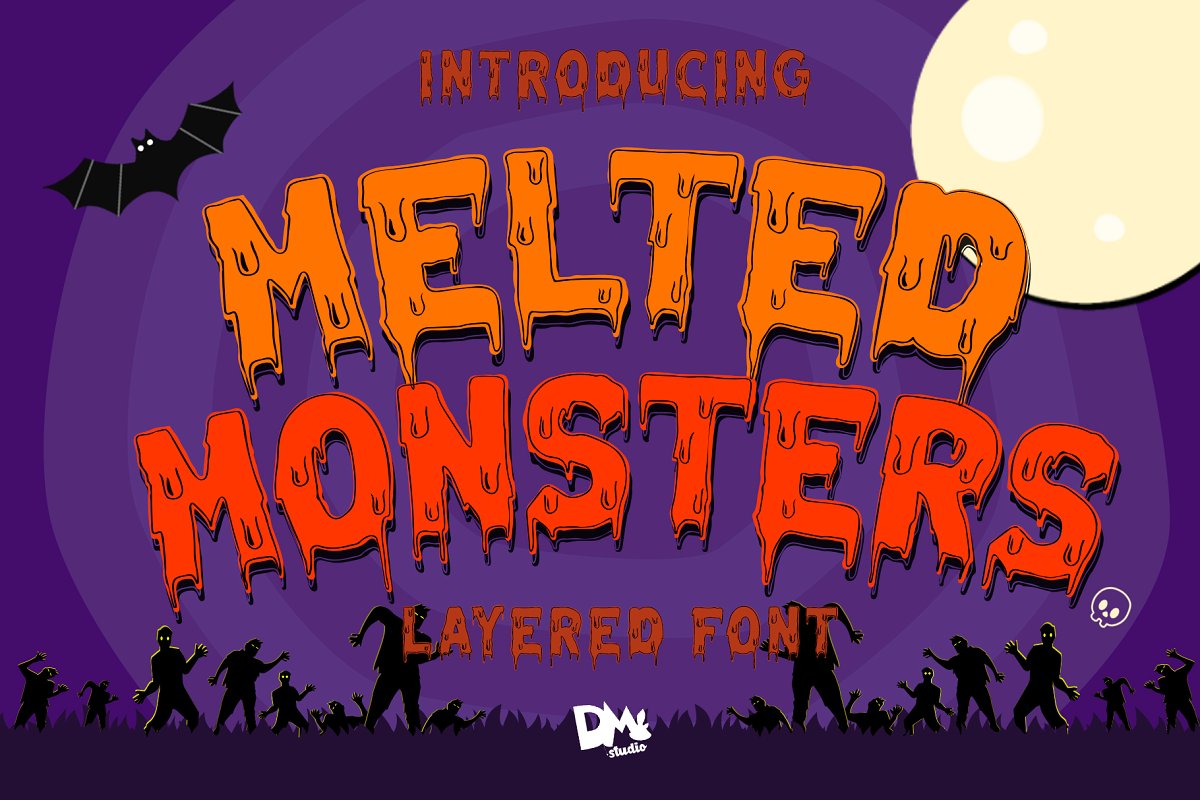 Melted Monsters layered font