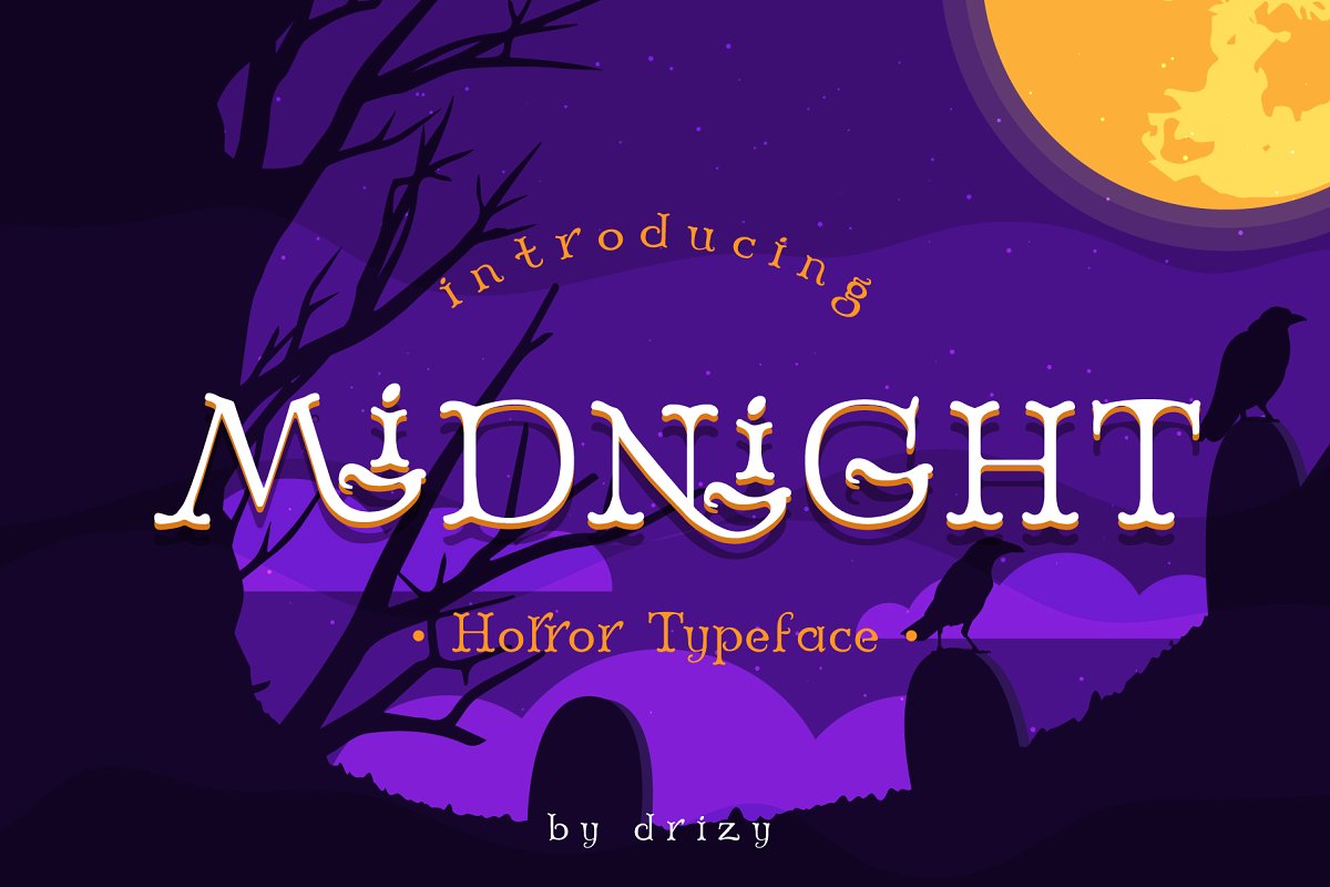 Midnight a scarry halloween font