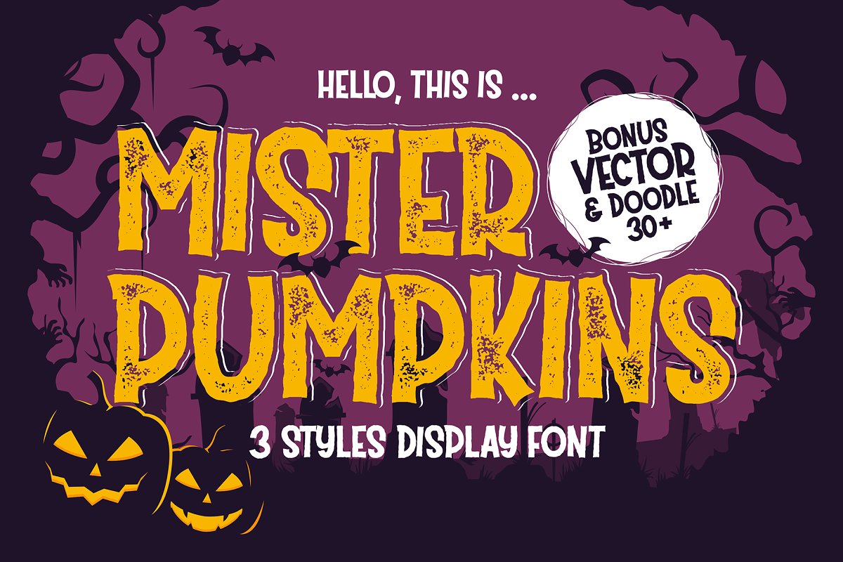Mister Pumpkins three styles display font