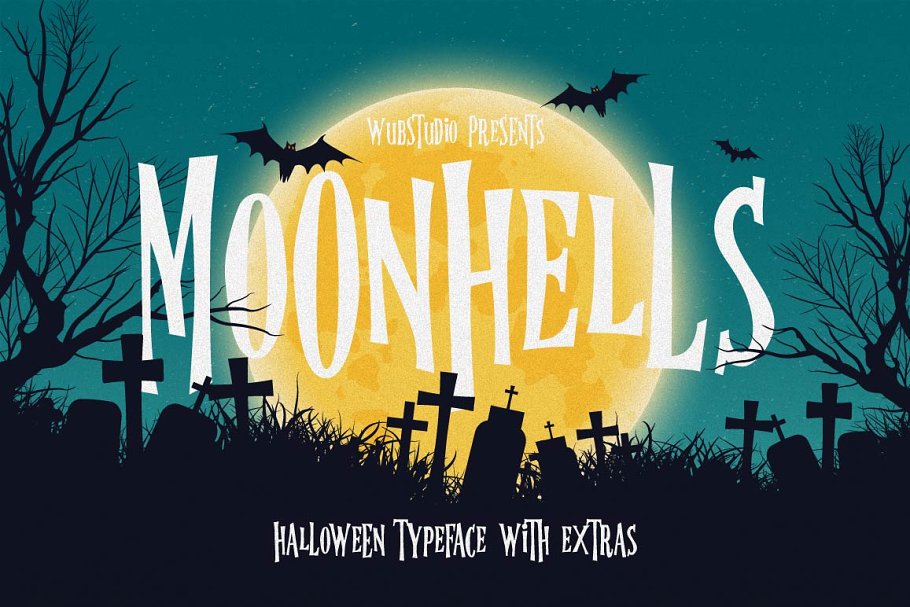 Halloween typeface with extras
