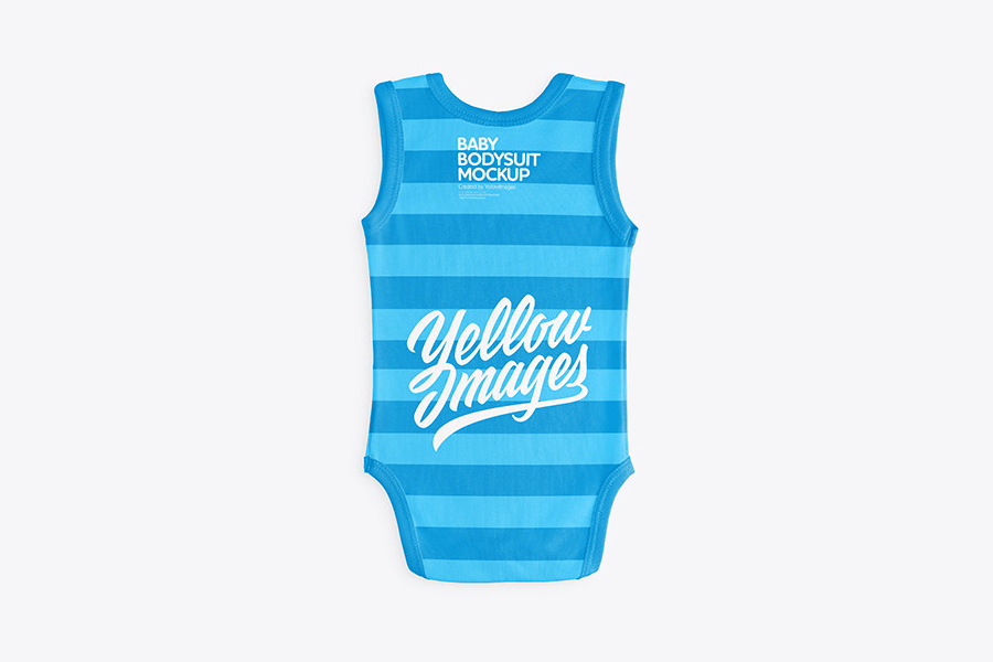 A blue baby bodysuit mockup