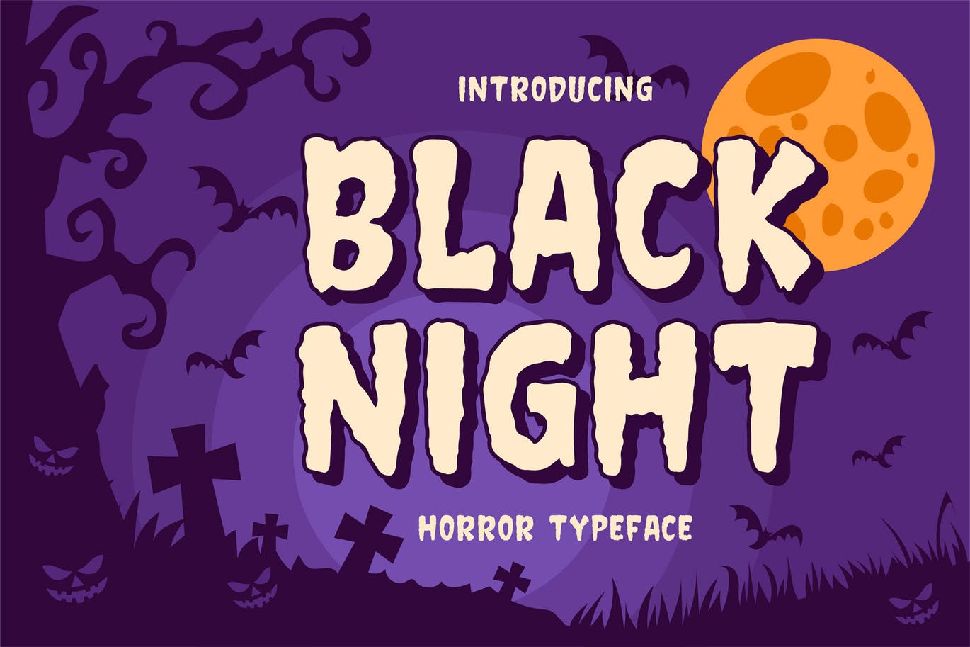 Black Night halloween horror font