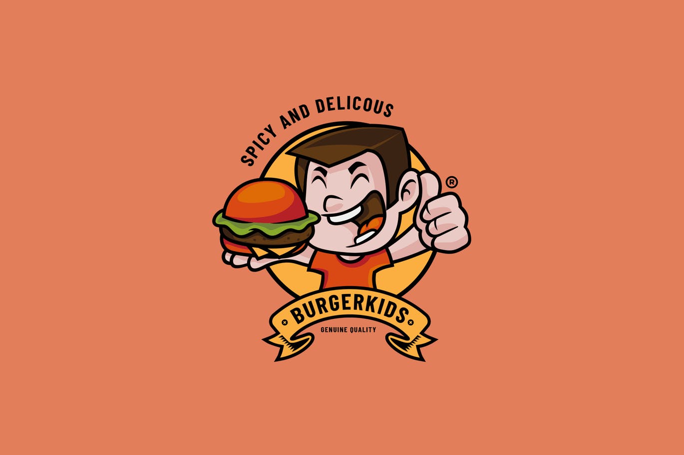 Burger kids logo template