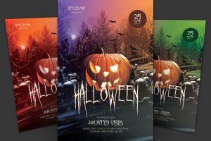 50+ Scary Happy Halloween Posters, Flyers and Invitations