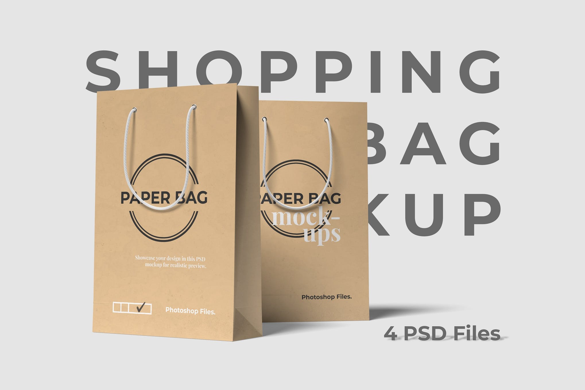 Four paper shopping bag mockups
