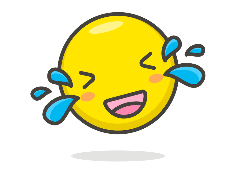 A yellow emoji lauging