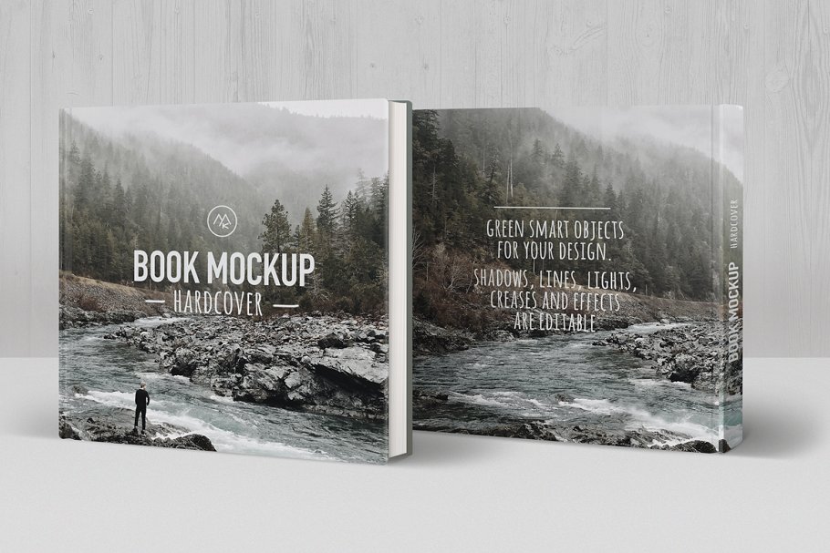 A square hardcover book mockup