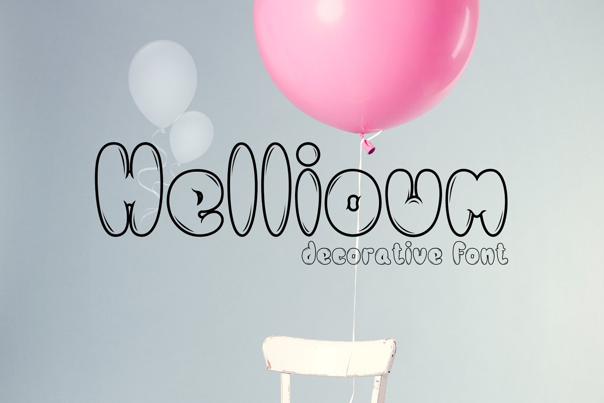 A outline balloon style decorative font
