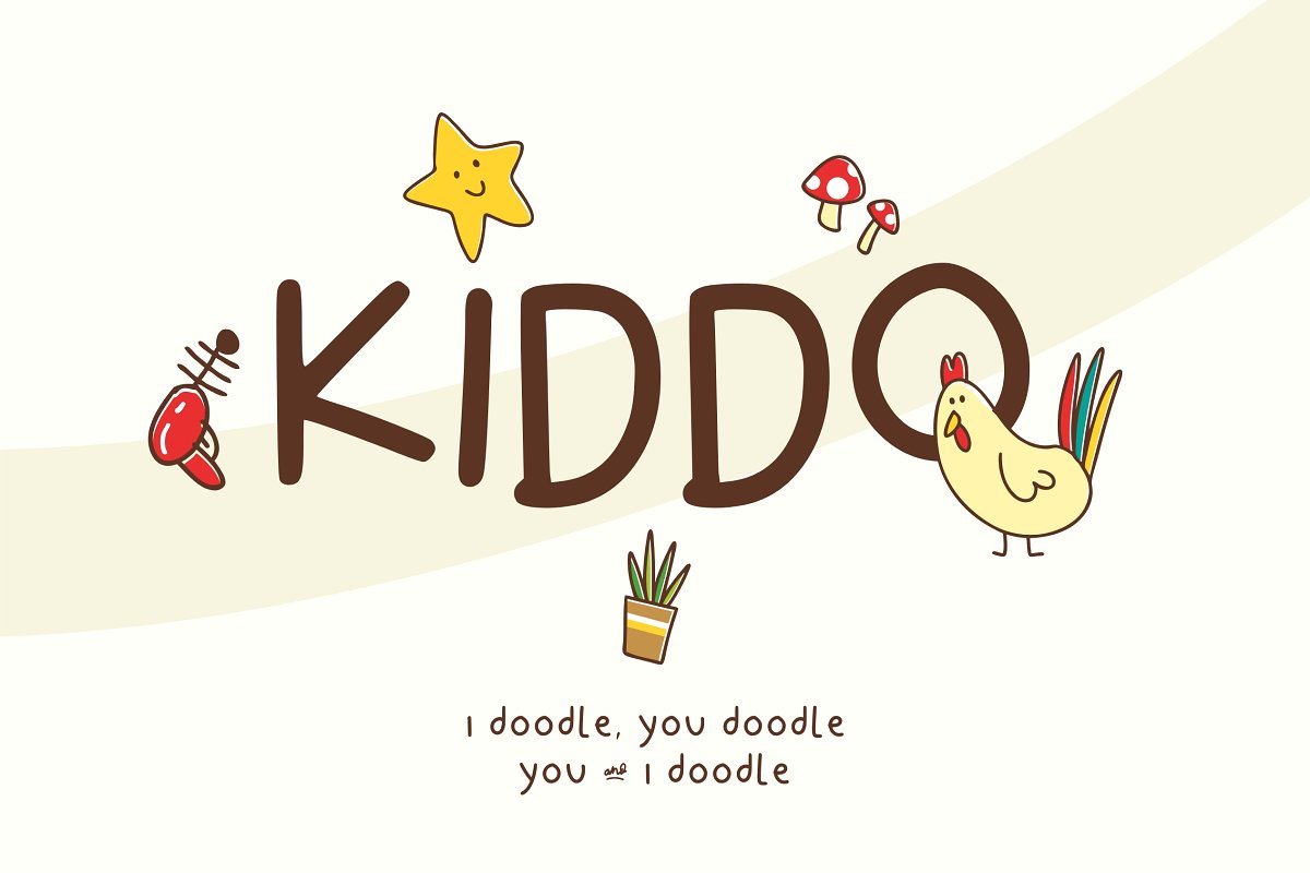 A kids font with a doodles