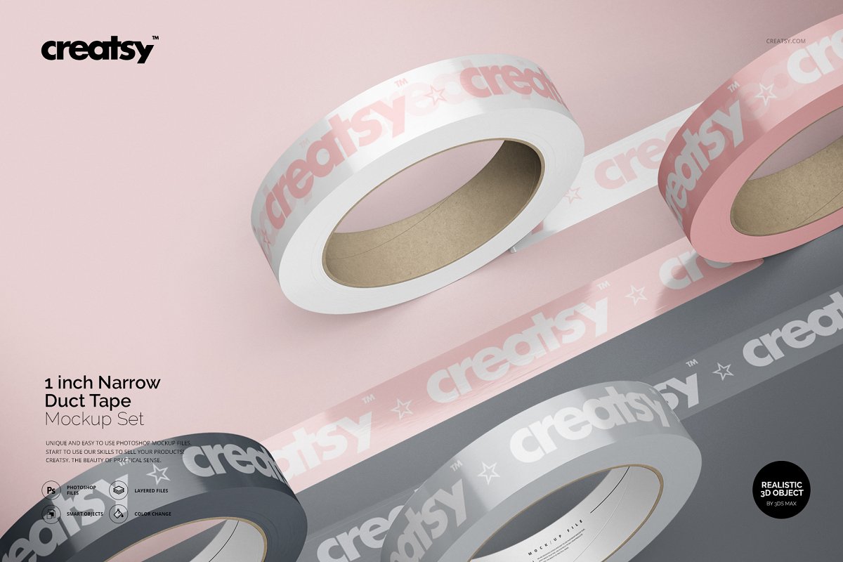 Duct tape on pink background mockup aet