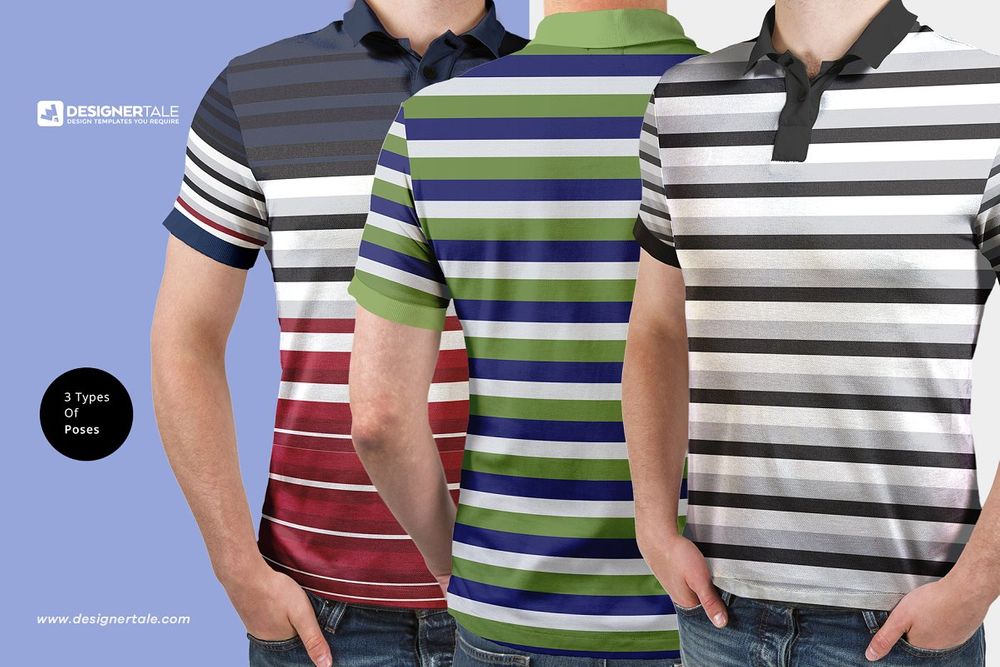 Polo shirt in three colors mockup