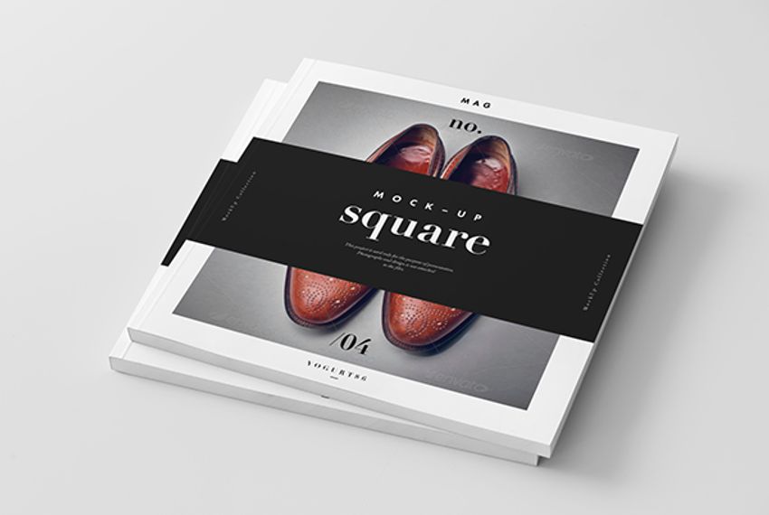 A square maganzine mockup set