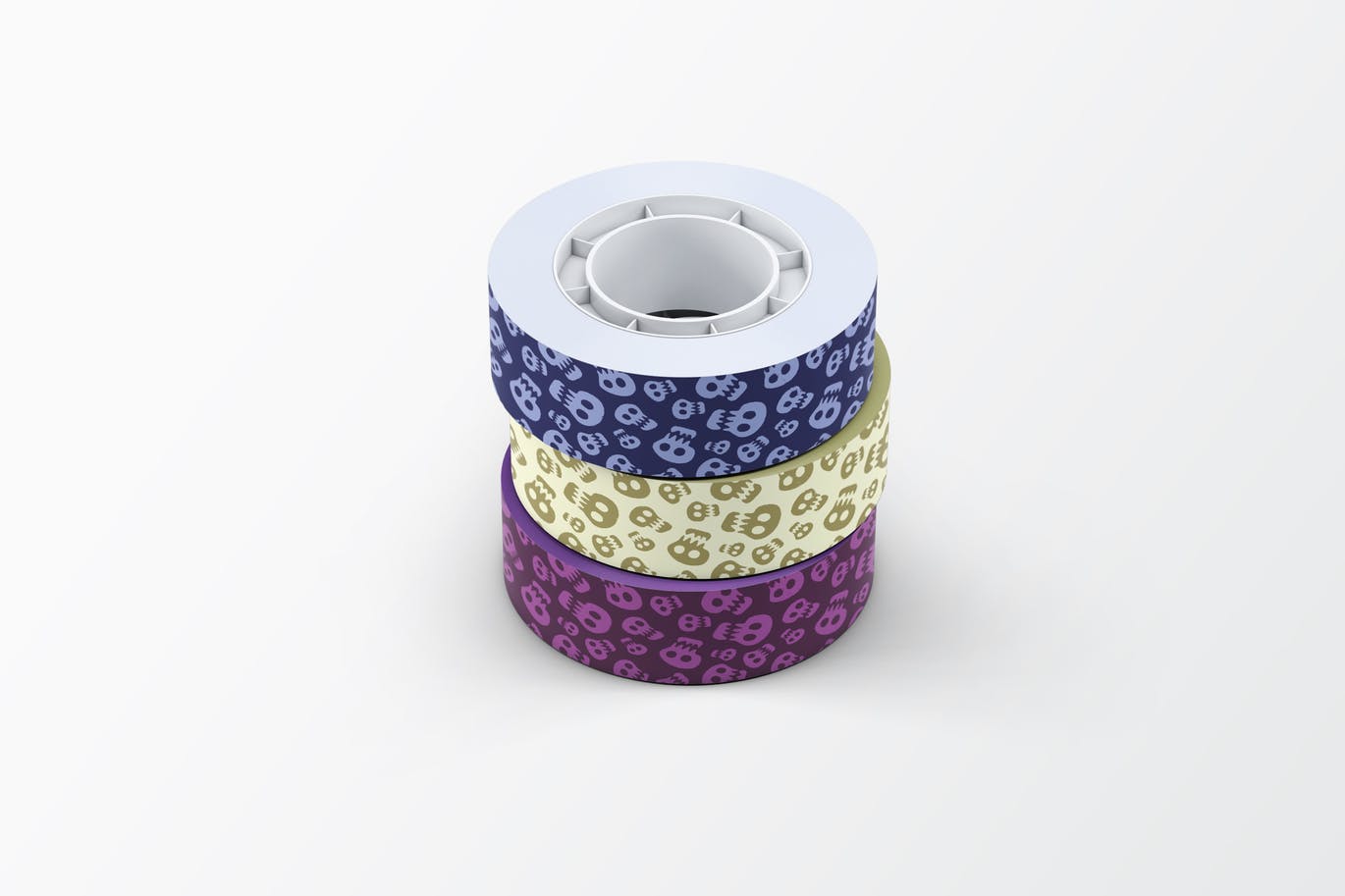 Skull patterned duct tape mockup