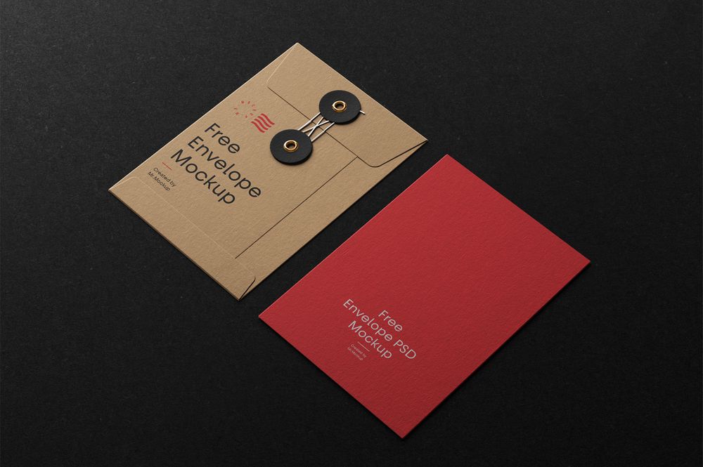 A free envelope with string mockups