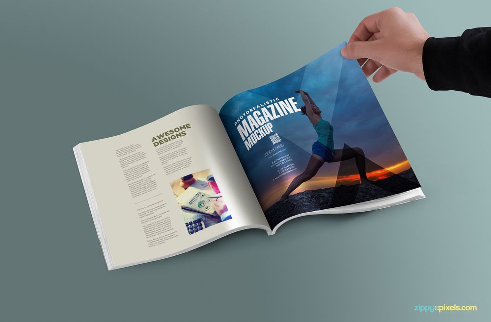 A free open square magazine mockup template