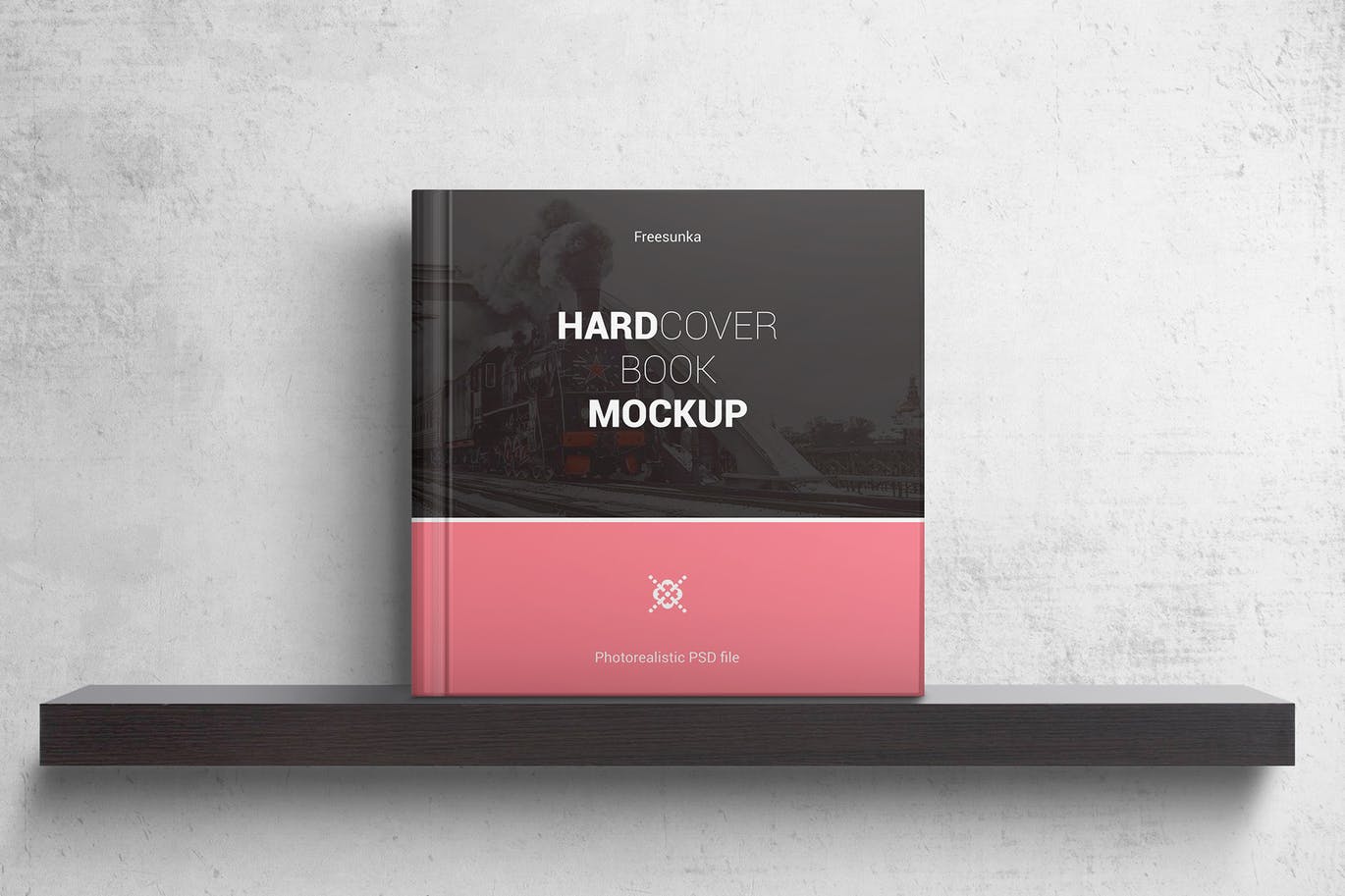 A hardcover sqaure book mockup set