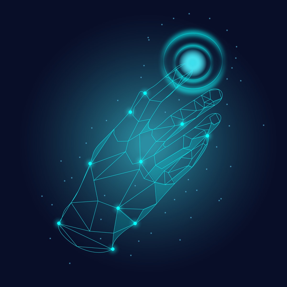 An artificial intelligence hand illustration