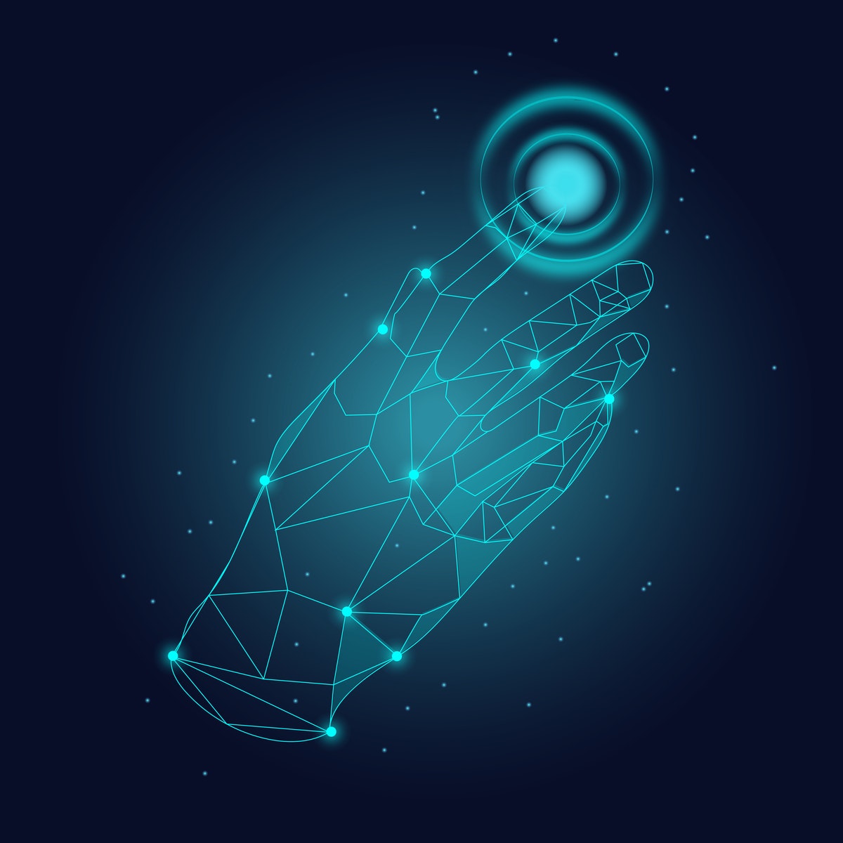 Artificial intelligence hand illustration