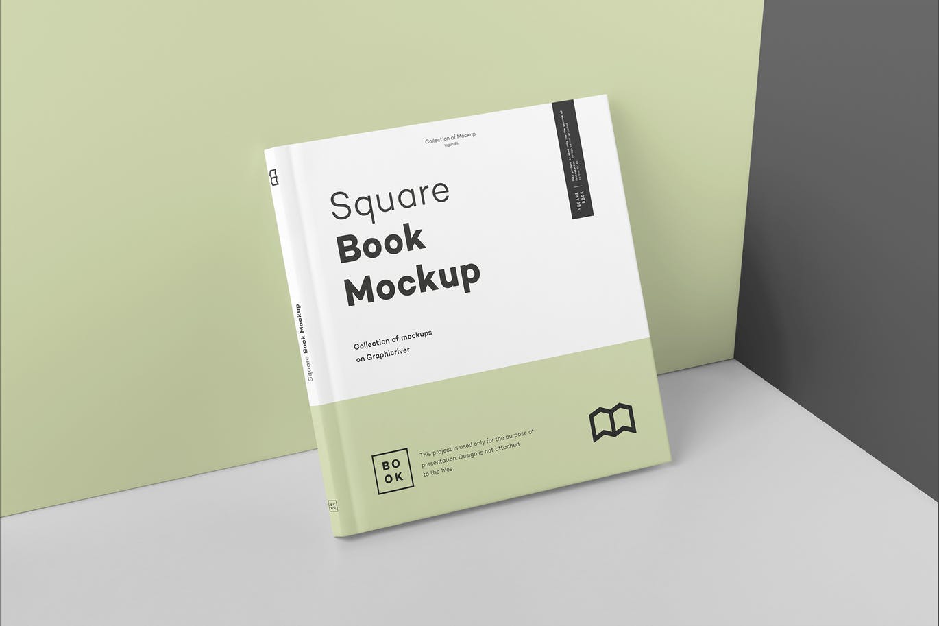 A square book mockup template