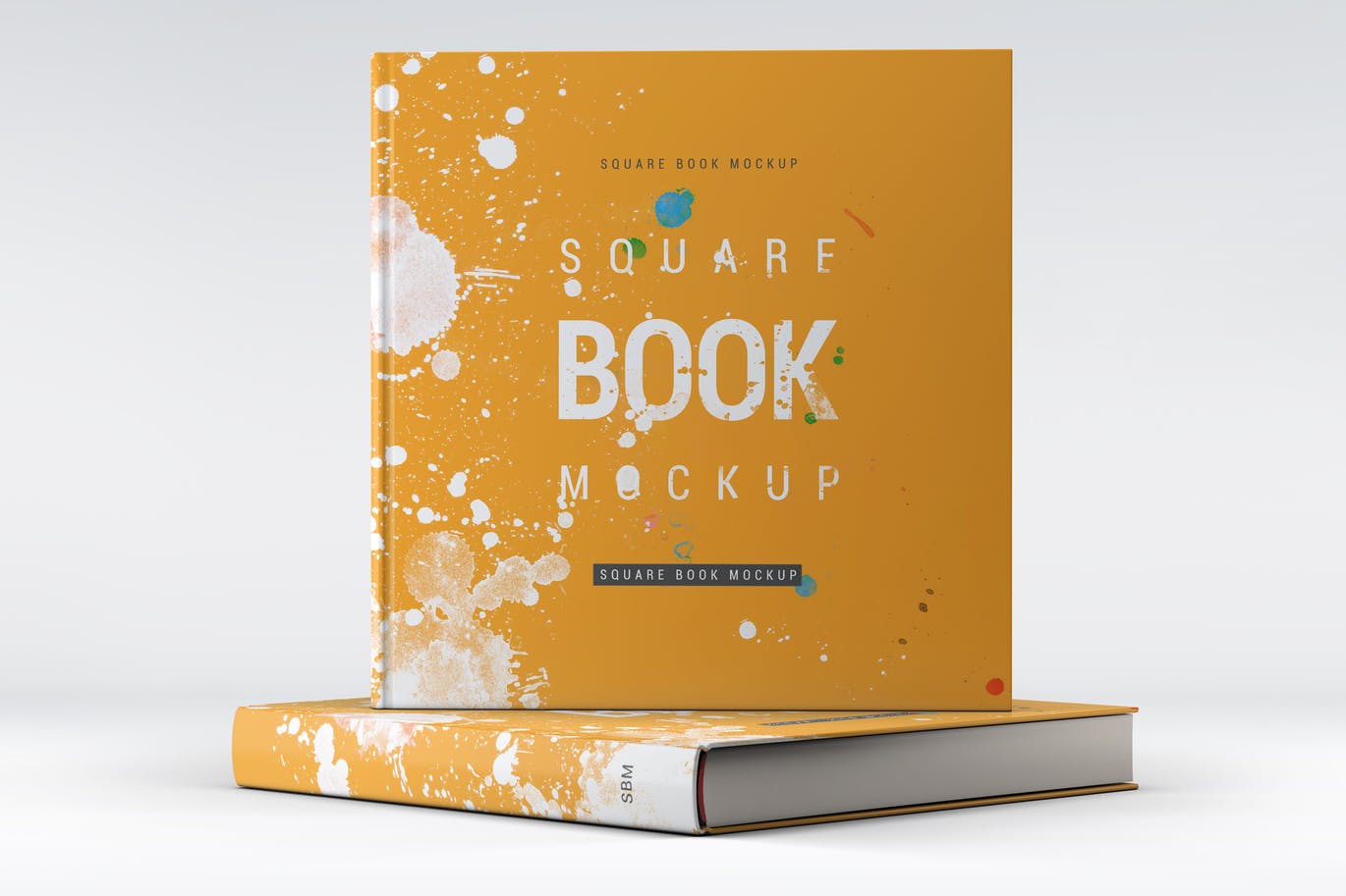 A square book mockup template