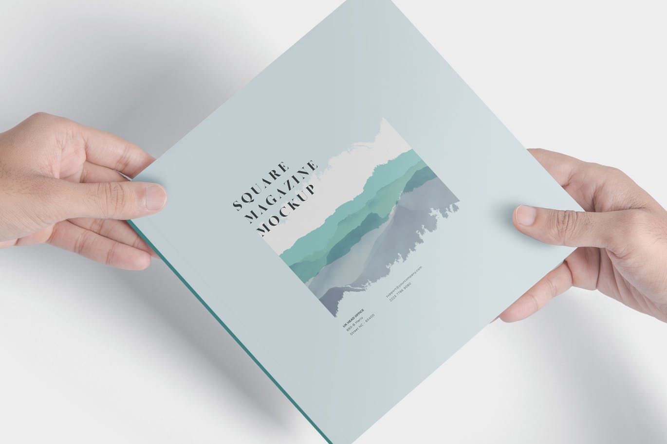 A square magazine mockup set