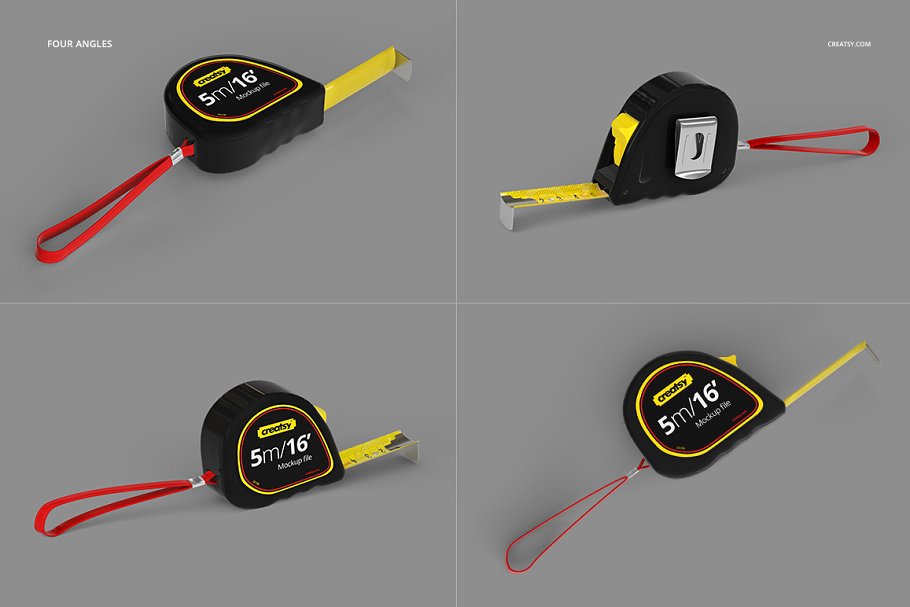 A set of tape measure mockups