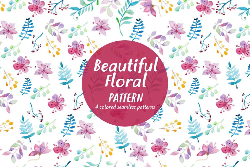 A free beautiful floral watercolor pattern