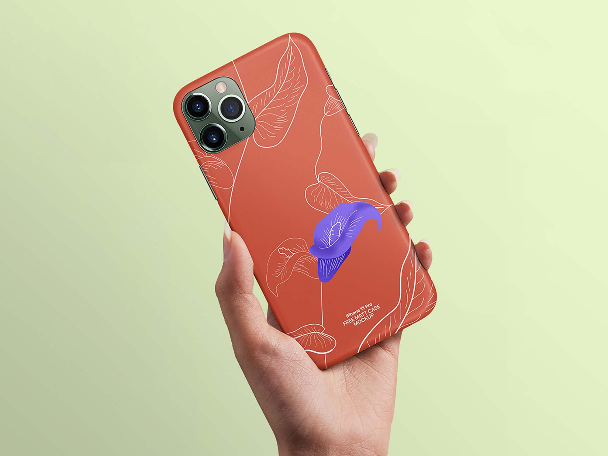 Free iPhone Case in Hand Mockup