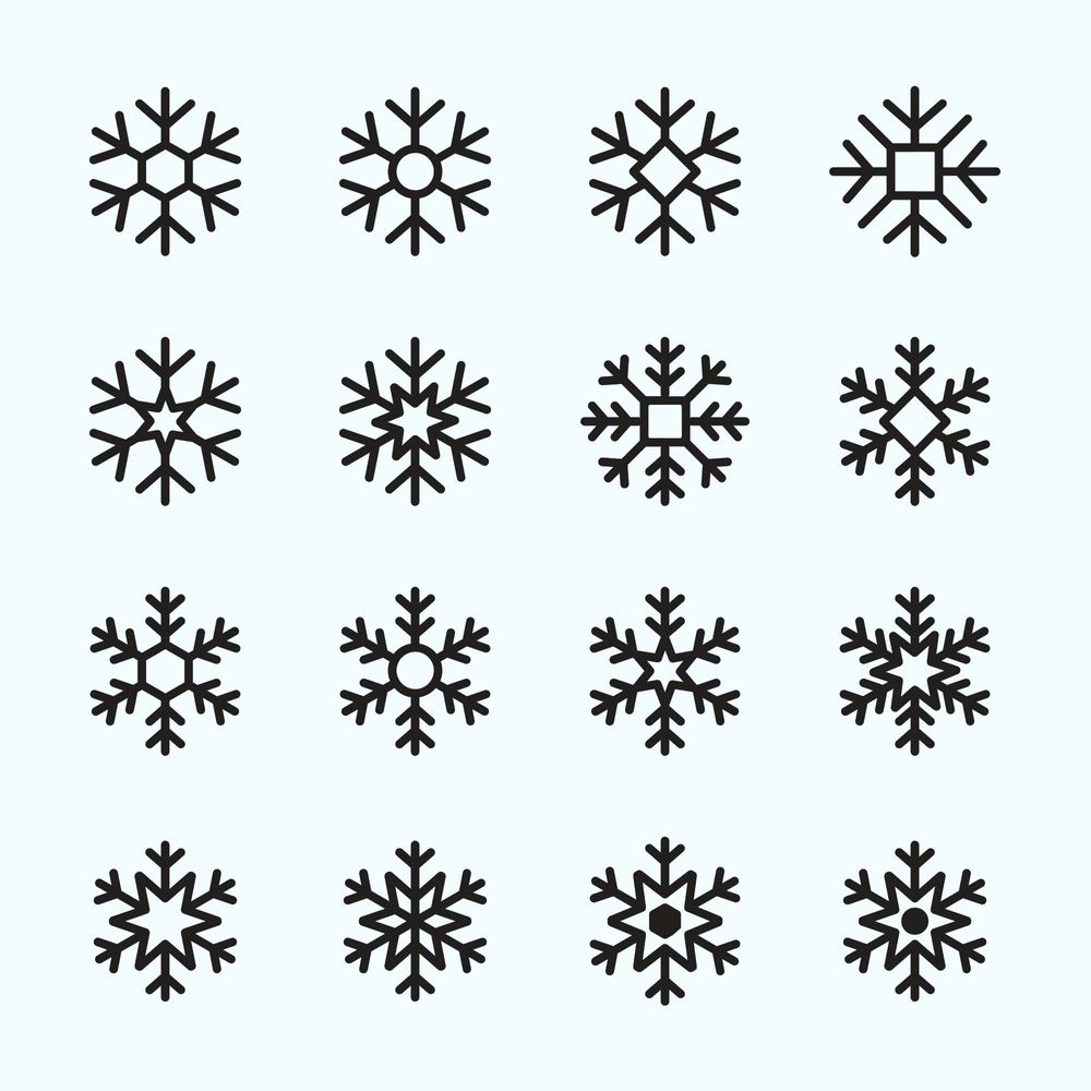 Free snowflake icon set